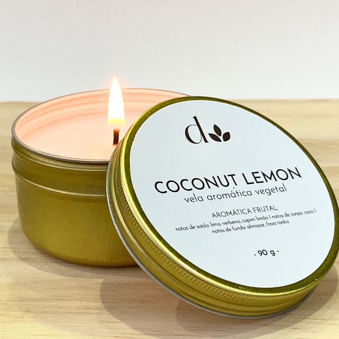 Mini Vela Aromática Vegetal Coconut Lemon